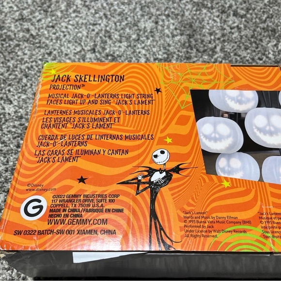 Nightmare Before Christmas Halloween String Lights Jack Skellington Talking Sing - Picture 7 of 12